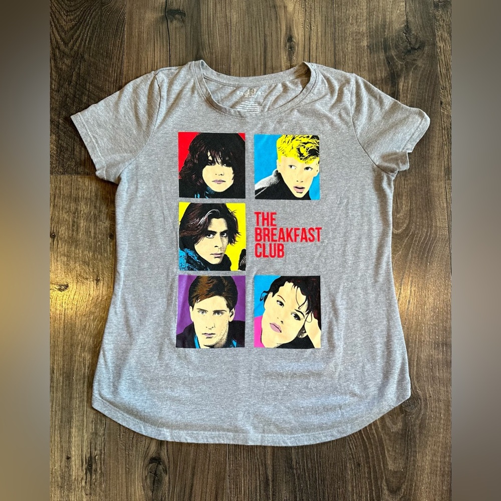 GUC Women's The Breakfast Club Short Sleeve Gray Shirt, Size: M Medium